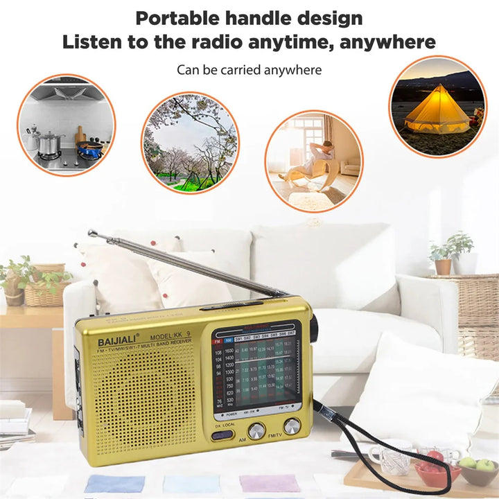 KK9 Weather Radio SW AM FM Portable Radio Battery Operated Longest Lasting Radio For Emergency Hurricane Running Walking Home