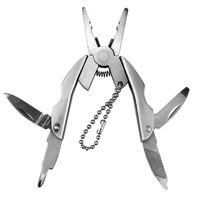 EDC Tools Travel Kits Portable Multifunction Folding Plier Stainless Steel Foldaway Knife Keychain Screwdriver Camping Survival